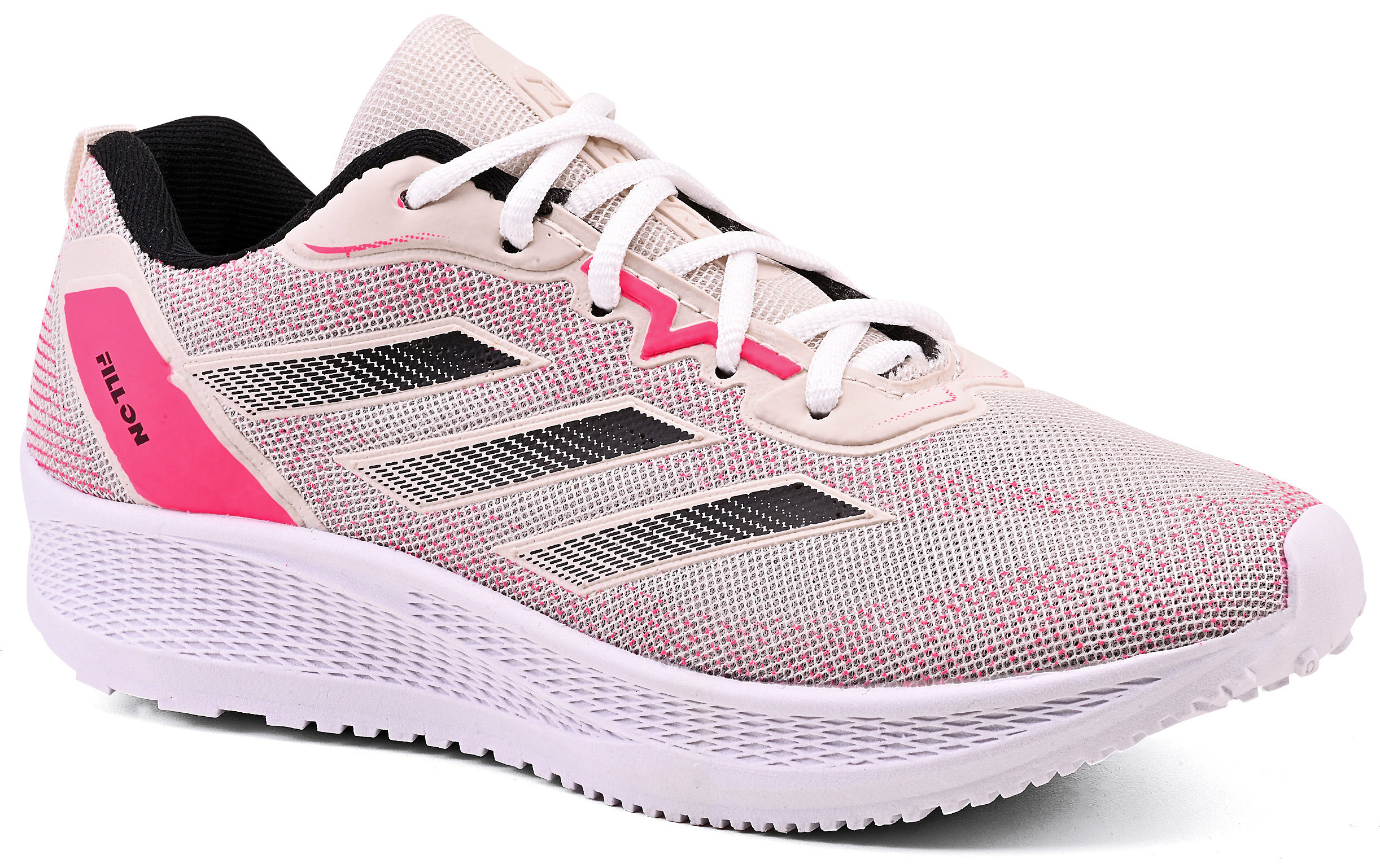 Tênis FILLON 100 off-white e rosa em fundo branco